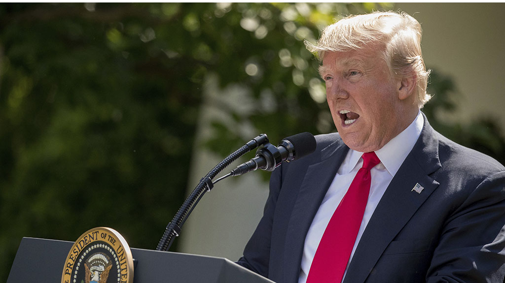 <p>President Donald Trump speaks about the U.S. role in the Paris climate change accord, Thursday, June 1, 2017, in the Rose Garden of the White House in Washington. (AP Photo/Andrew Harnik)</p>