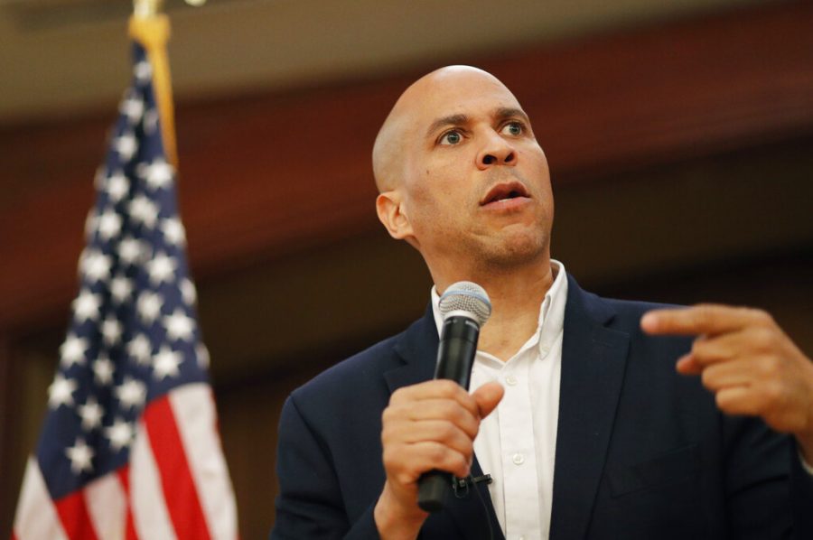Democratic presidential candidate Sen. Cory Booker speaks at a campaign event Tuesday, May 28, 2019, in Henderson, Nev. (AP Photo/John Locher)