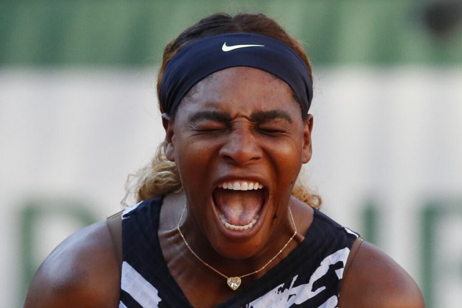 Serena Williams screams during her match
