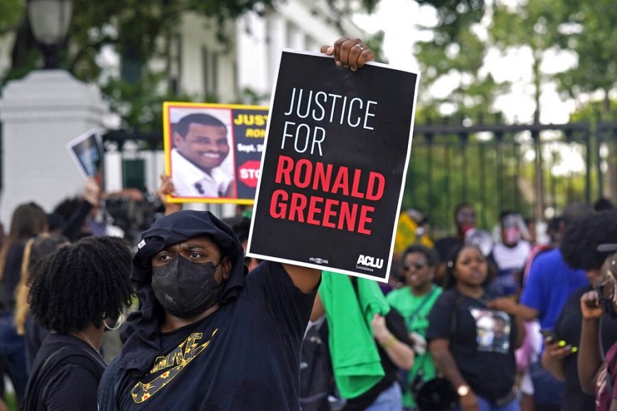 Demonstrators protesting the death of Ronald Greene