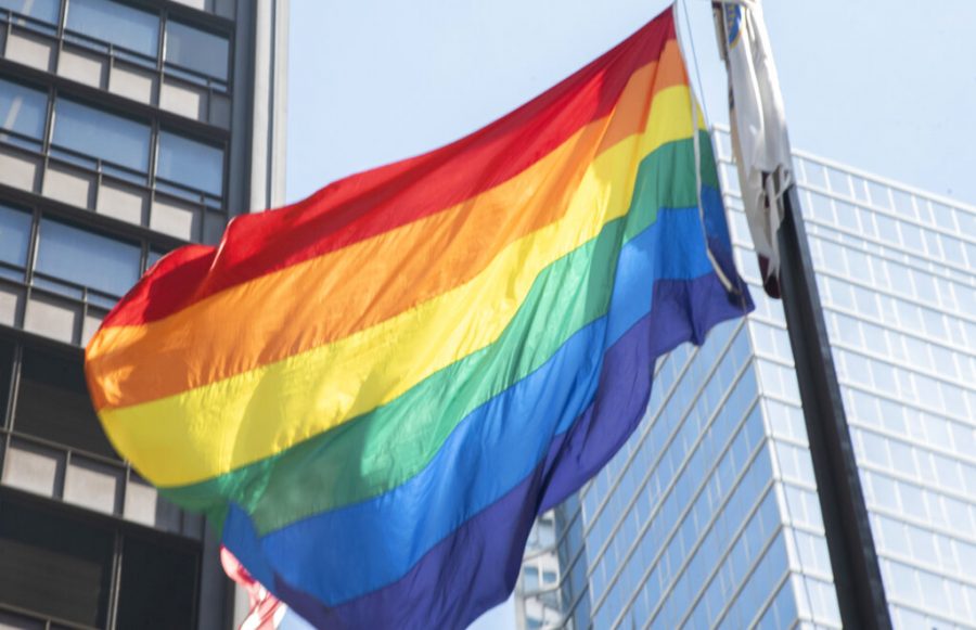 A rainbow flag is raised in Daley Plaza on June 1 to mark the beginning of Pride Month in Chicago.