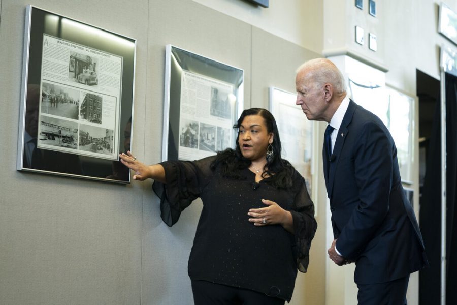 Biden on tour of Greenwood Cultural Center
