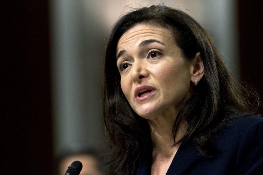 FILE- In this 2018, file photo, Facebook COO Sheryl Sandberg testifies before the Senate Intelligence Committee hearing on Capitol Hill in Washington. Sandberg, the No. 2 exec at Facebook owner Meta, is stepping down, according to a post June 1, on her Facebook page. Sandberg has served as chief operating officer at the social media giant for 14 years.