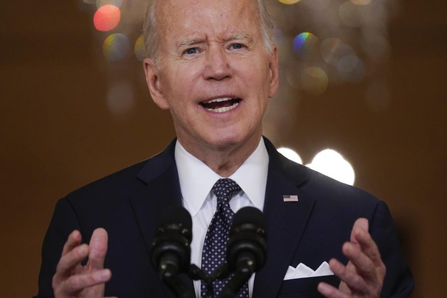 President Joe Biden speaks about the latest round of mass shootings, from the East Room of the White House in Washington. Biden is attempting to increase pressure on Congress to pass stricter gun limits after such efforts failed following past outbreaks.