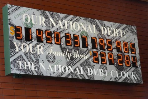 Ticker displaying the national debt